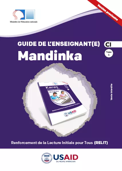 Cover thumbnail - Guide de l'enseignant(e) CI - Mandinka - Tome 1